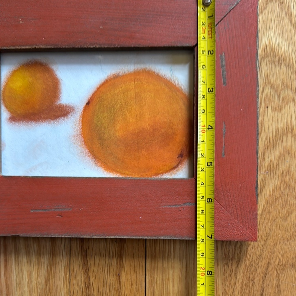 Rustic Red Framed Abstract Art - Picture 3 of 5